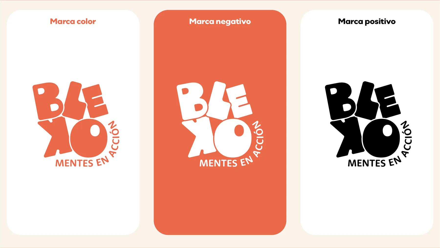 Versiones del logo: color, negativo y positivo