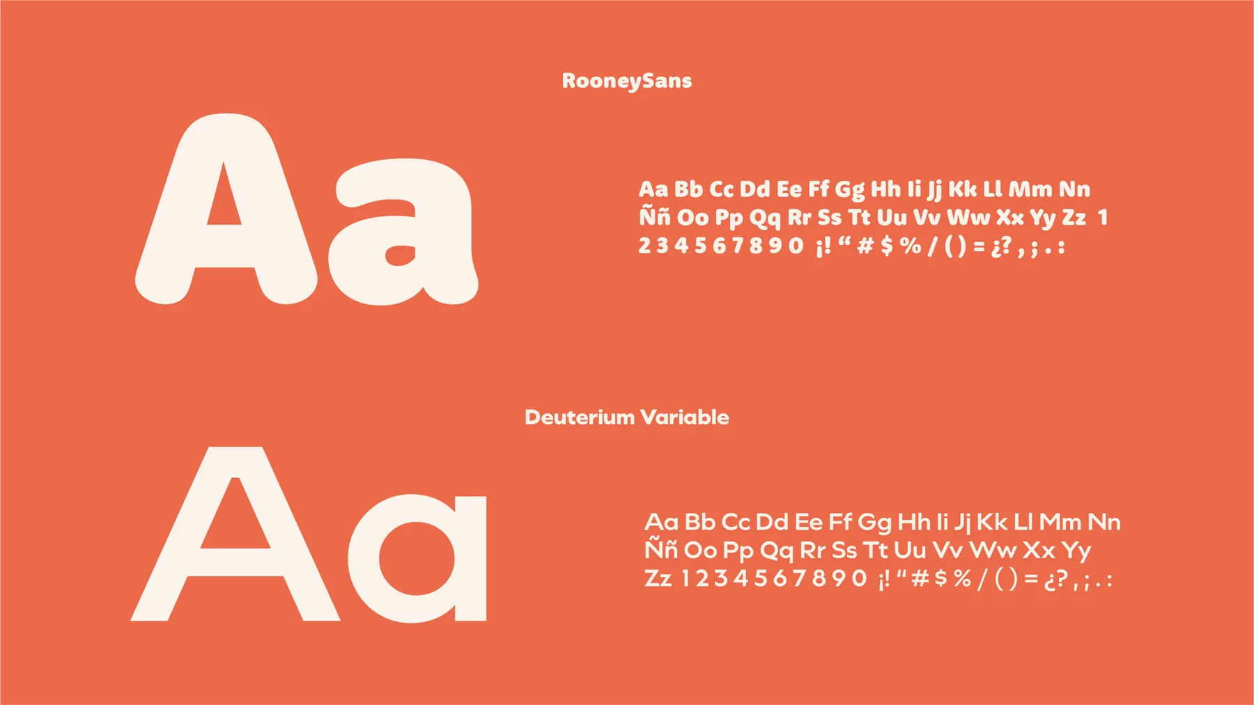 Tipografías RooneySans y Deuterium Variable
