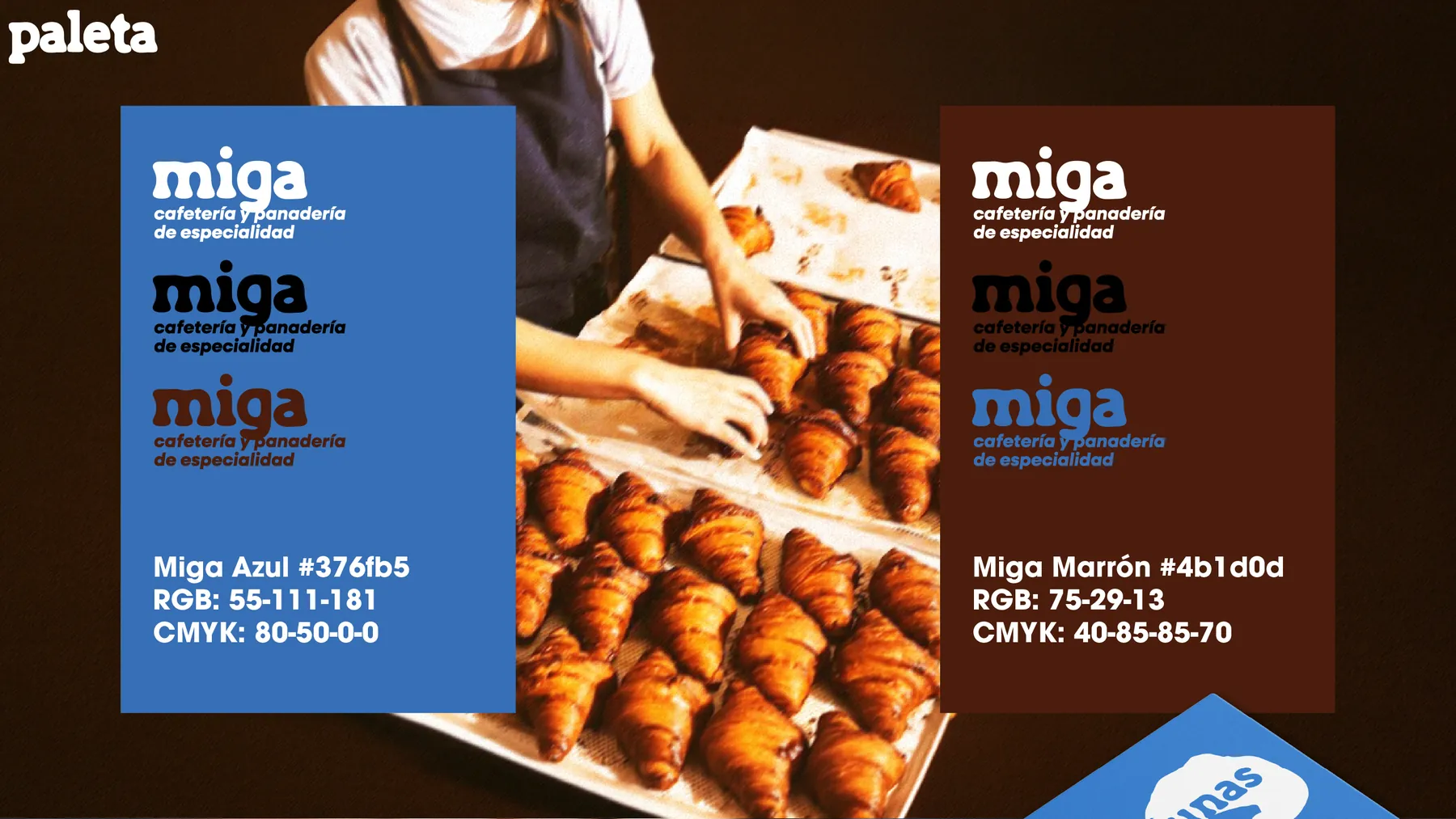 Paleta de color: Miga Azul y Miga Marrón
