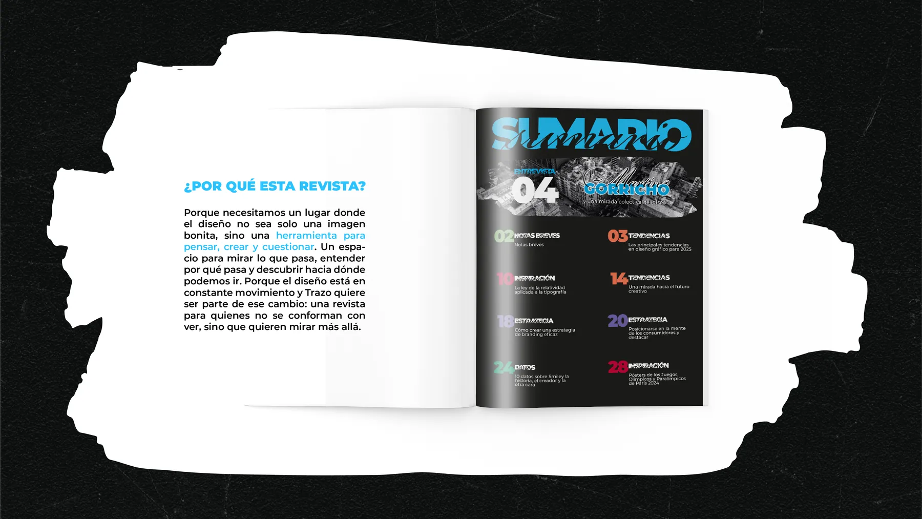 Página "Por qué esta revista" y sumario